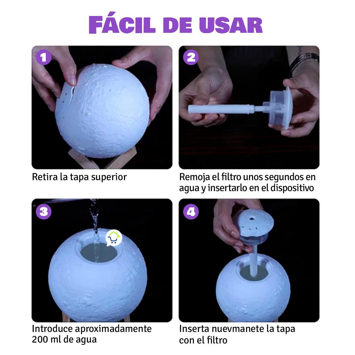 Humidificador Lunar LED — Magia y Bienestar en Tu Espacio
